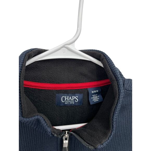 NWT Chaps Performance Jacket Full Zip Long Sleeve American Navy Blue Size Medium - Picture 9 of 10